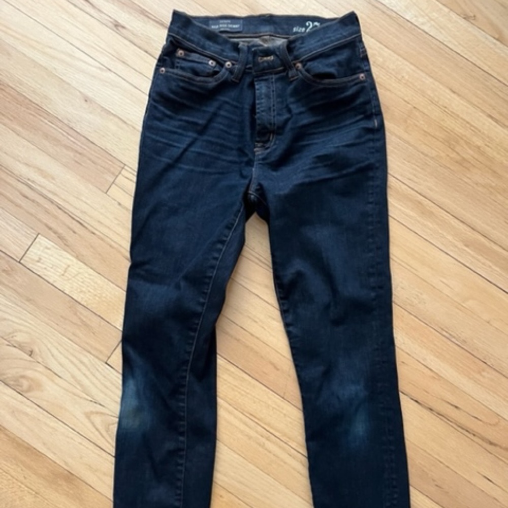 Women's JCrew High Rise Skinny Jeans Size 27 Dark Wash